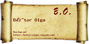 Bátor Olga névjegykártya
