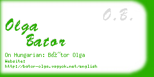 olga bator business card